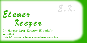 elemer keczer business card